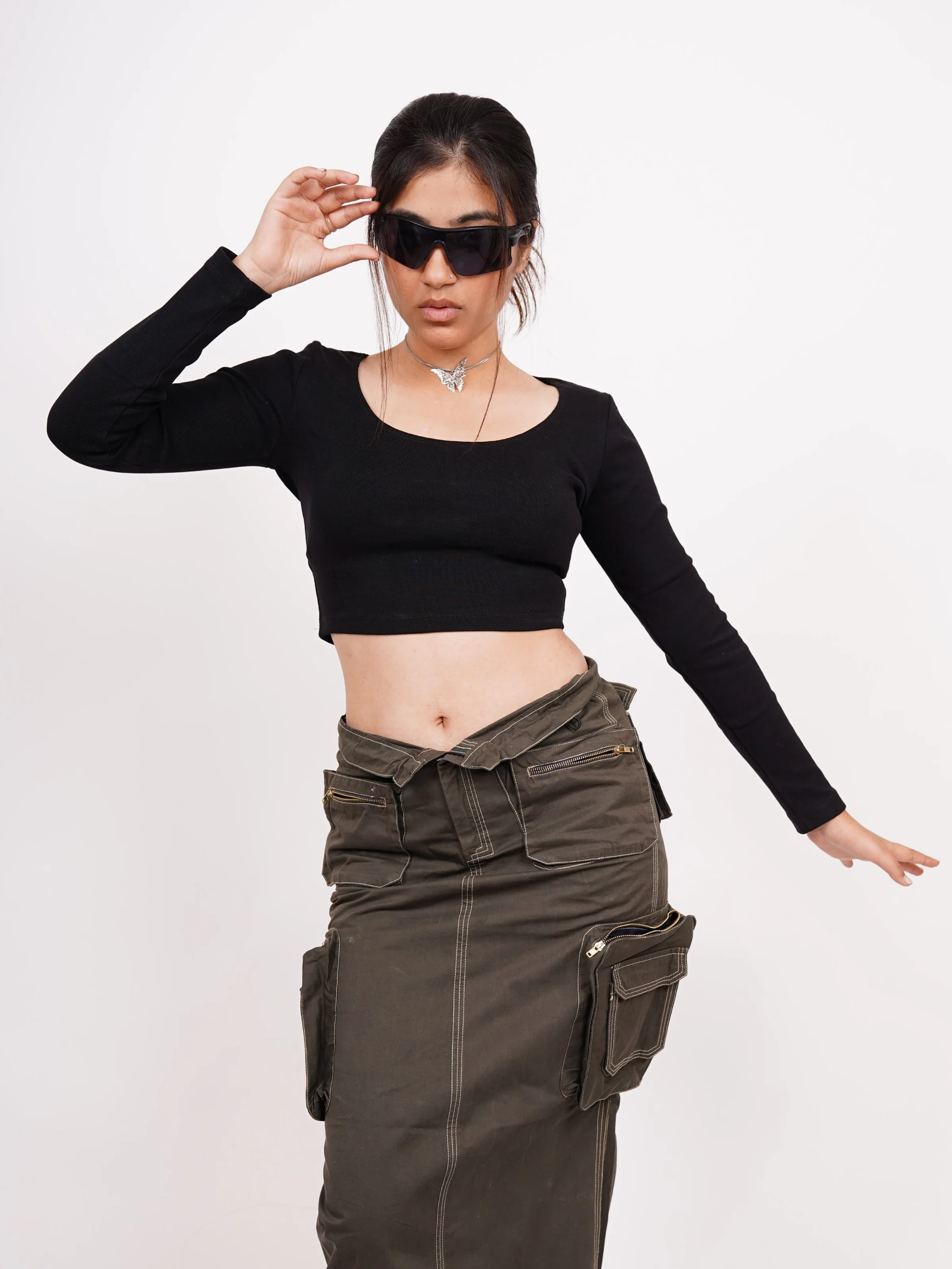 Full Sleeve Y2k Top (Black) For Women