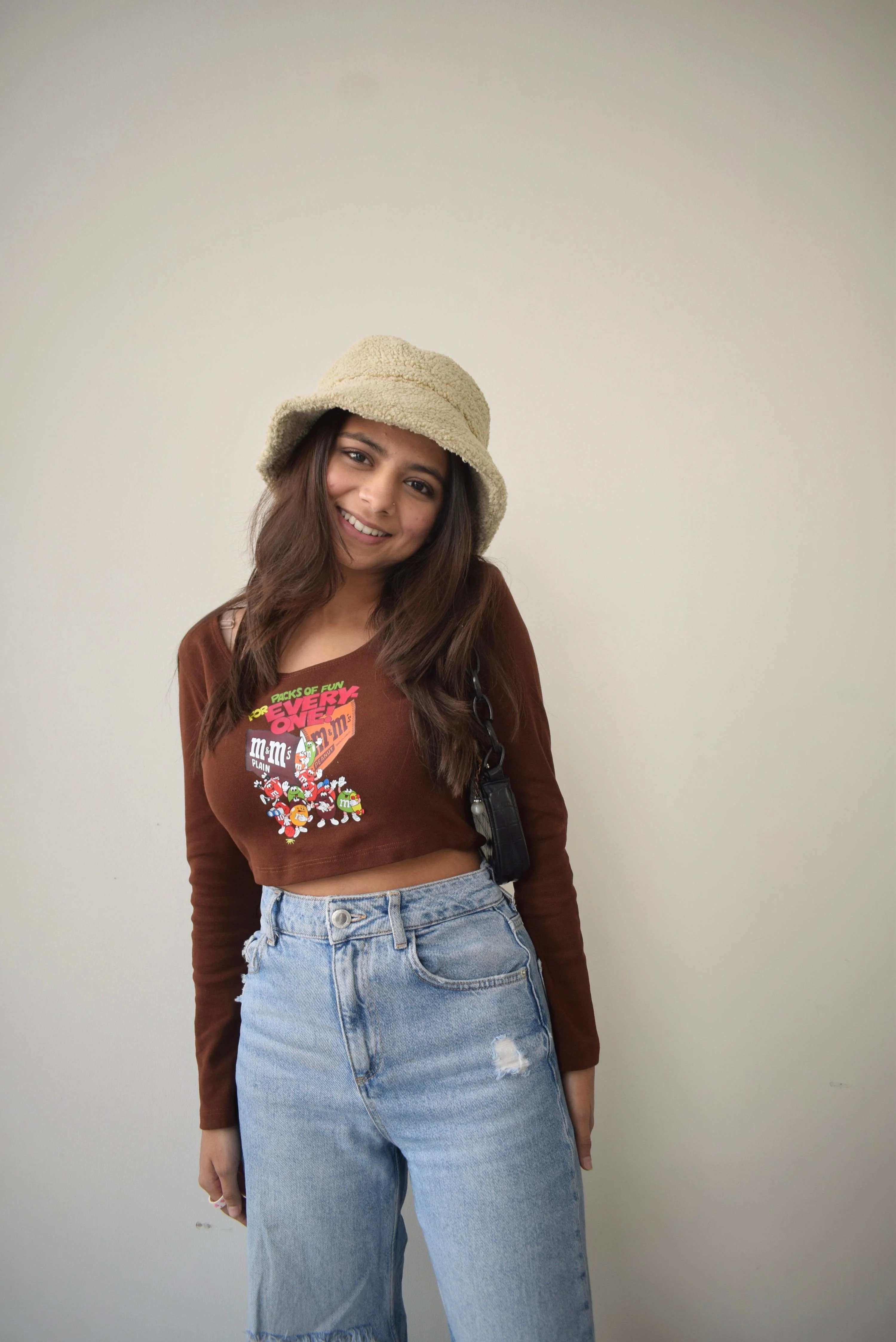M&M : Y2K Top Women Long Sleeve Round Neck Crop Top For Women